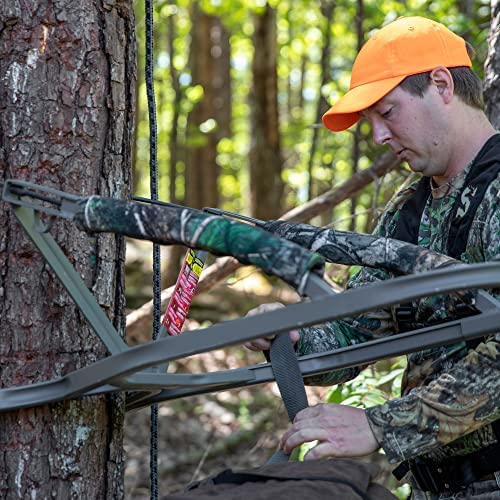SD Climbing Treestand Lightweight Aluminum, Foam Padded Seat, 300 lbs Capacity, Includes Safety Harness