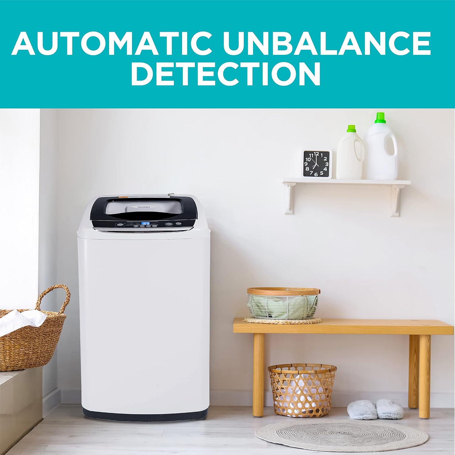 0.9 Cu. Ft. Portable Washing Machine – 5 Wash Cycles