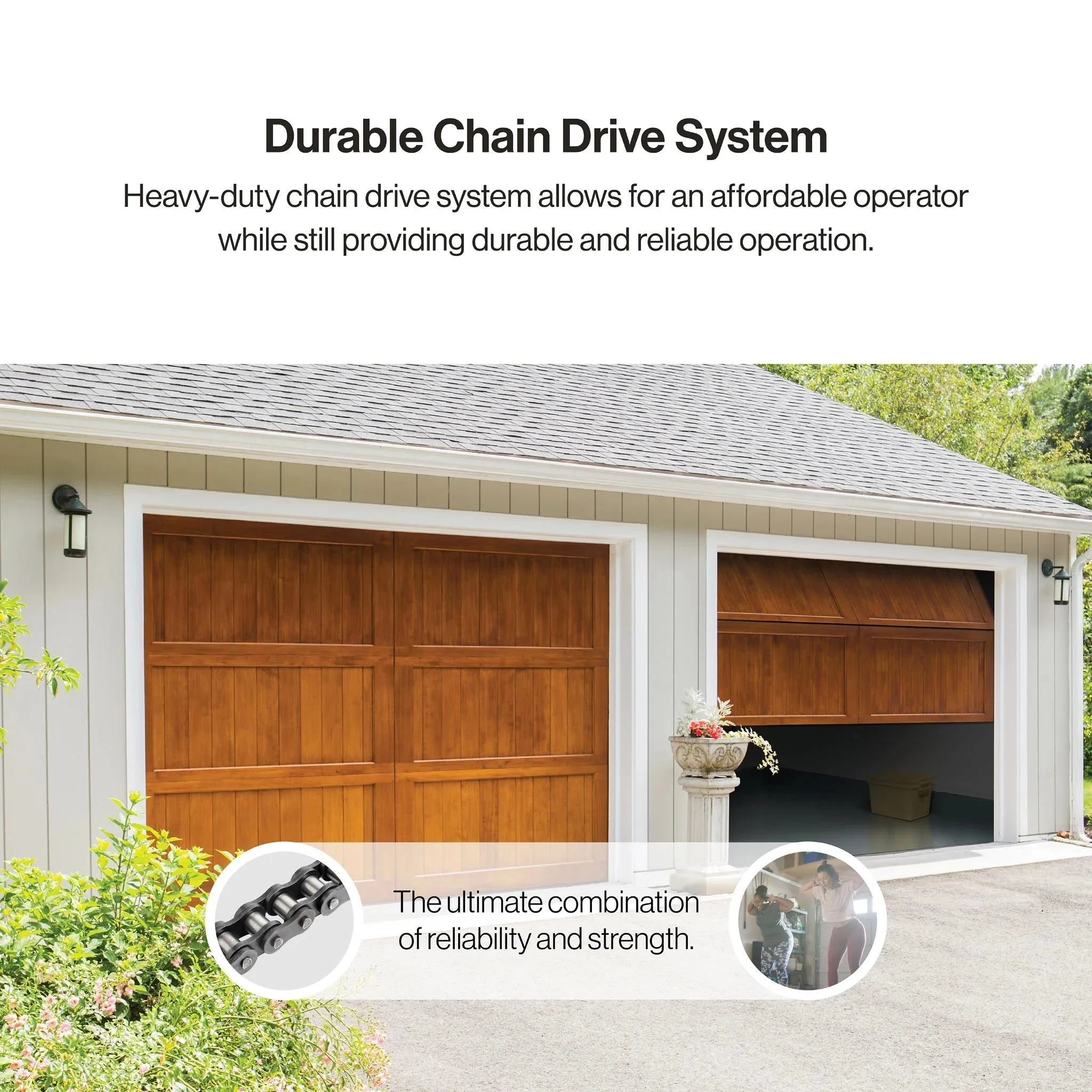 Genie Chain Drive Garage Door Opener, 3/4 HPc, Battery Backup – Chain Drive 750