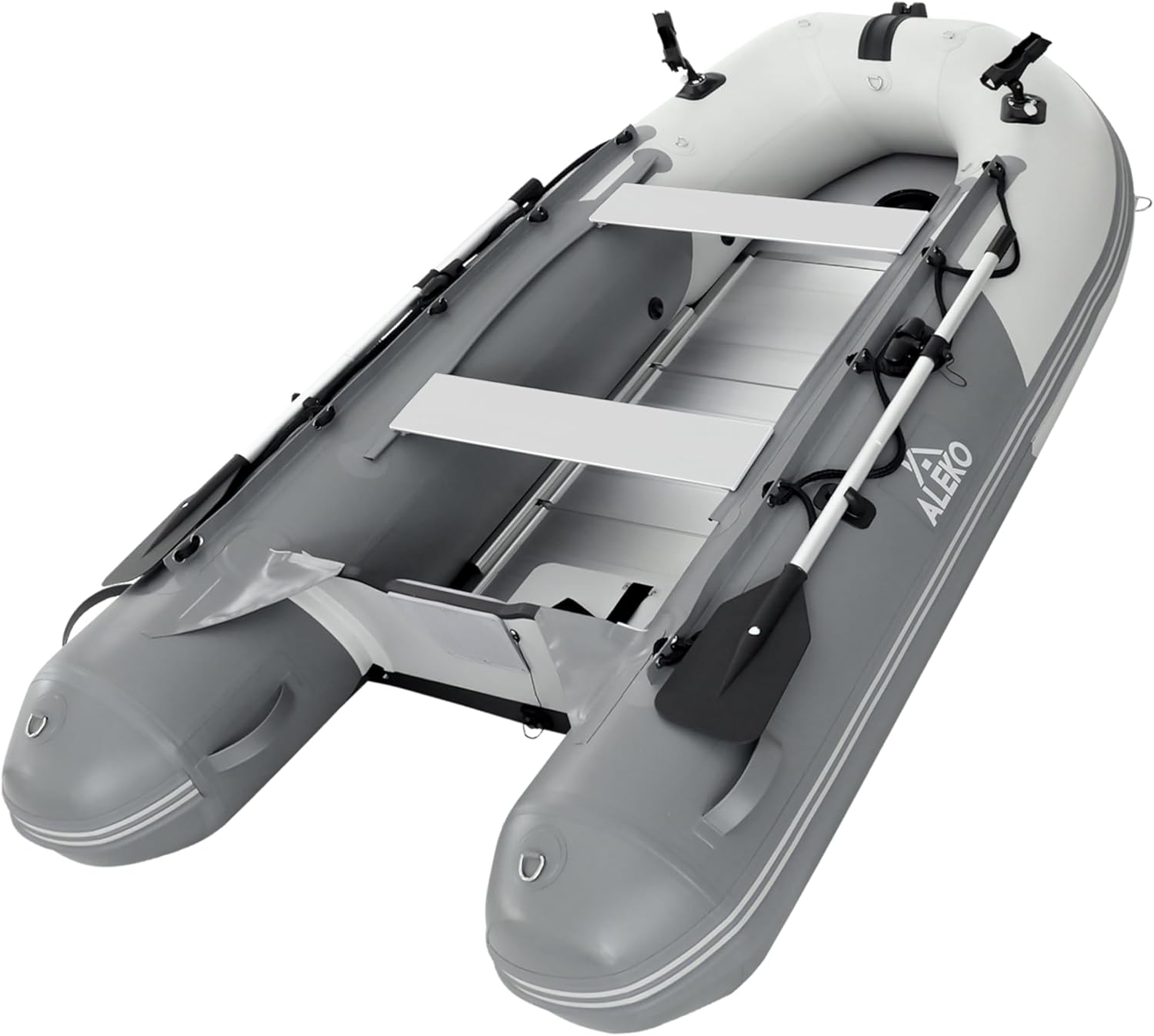 Inflatable Boat| Yacht Dinghy Tender Raft| Multi Person Fishing Boat| Aluminum Floor Oars| Fishing Rod Holders| Heavy-Duty PVC| 2024 Model