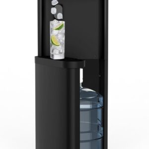 Self-Cleaning Water Dispenser with Ice Maker, Bottom Load, Black