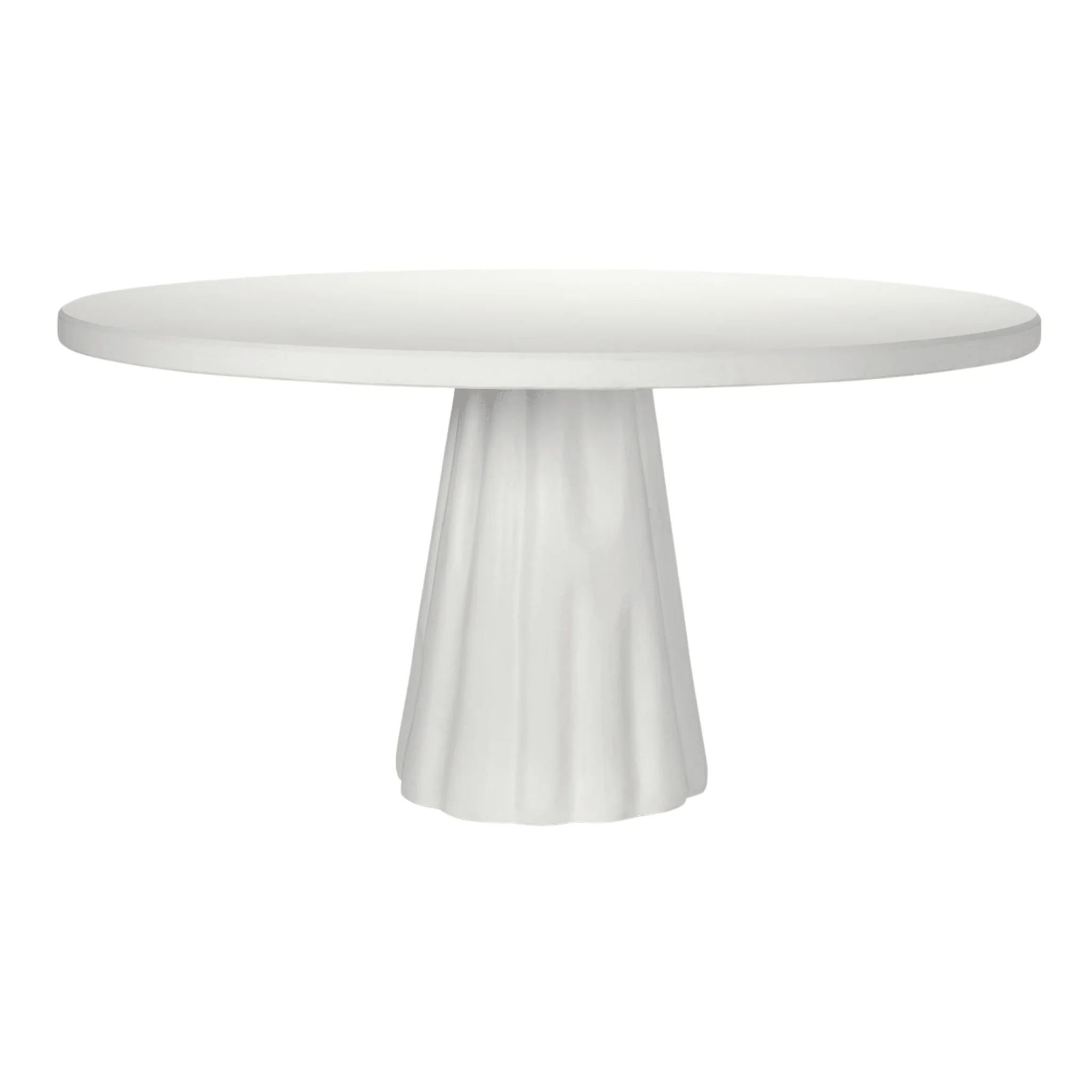 Modern White Reconstituted Stone Outdoor Dining Table