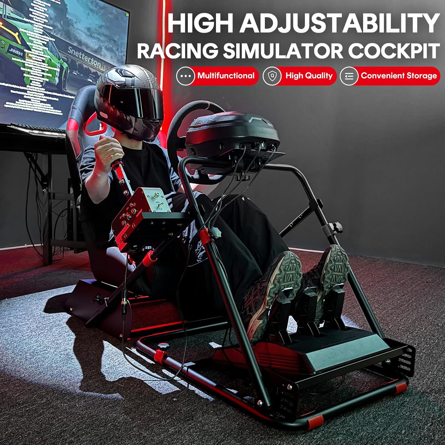 Racing Simulator Cockpit, Foldable Seat, /