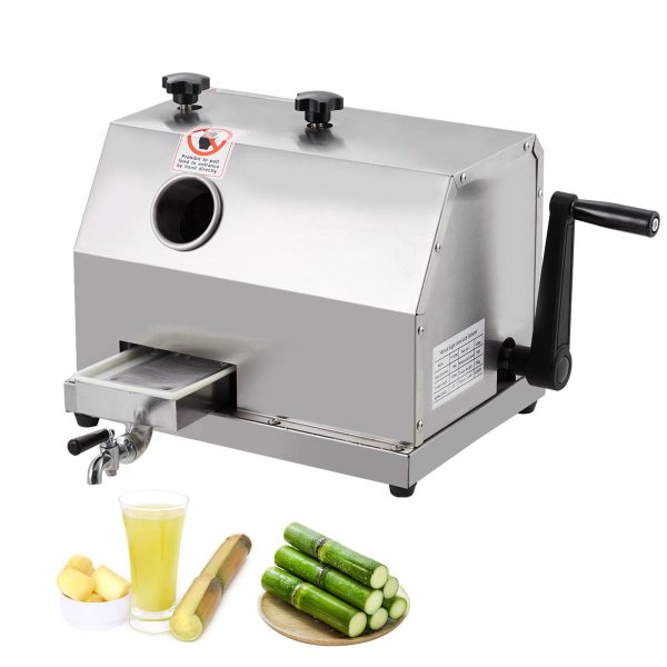 Manual Sugar Cane Juicer Machine, Sugar Cane Press with 3 Stainless Steel Drums and 2.4-inch Large Inlet, Sugarcane Juice Machine with 110LBS/H, Suitable for Home/Commercial Use