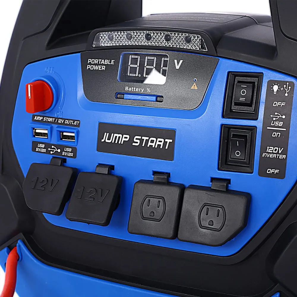 Rechargeable Jump Starter 1800 Amp Battery Jump Starter With Air Compressor Car Tire Inflator For Gas Diesel Vehicles