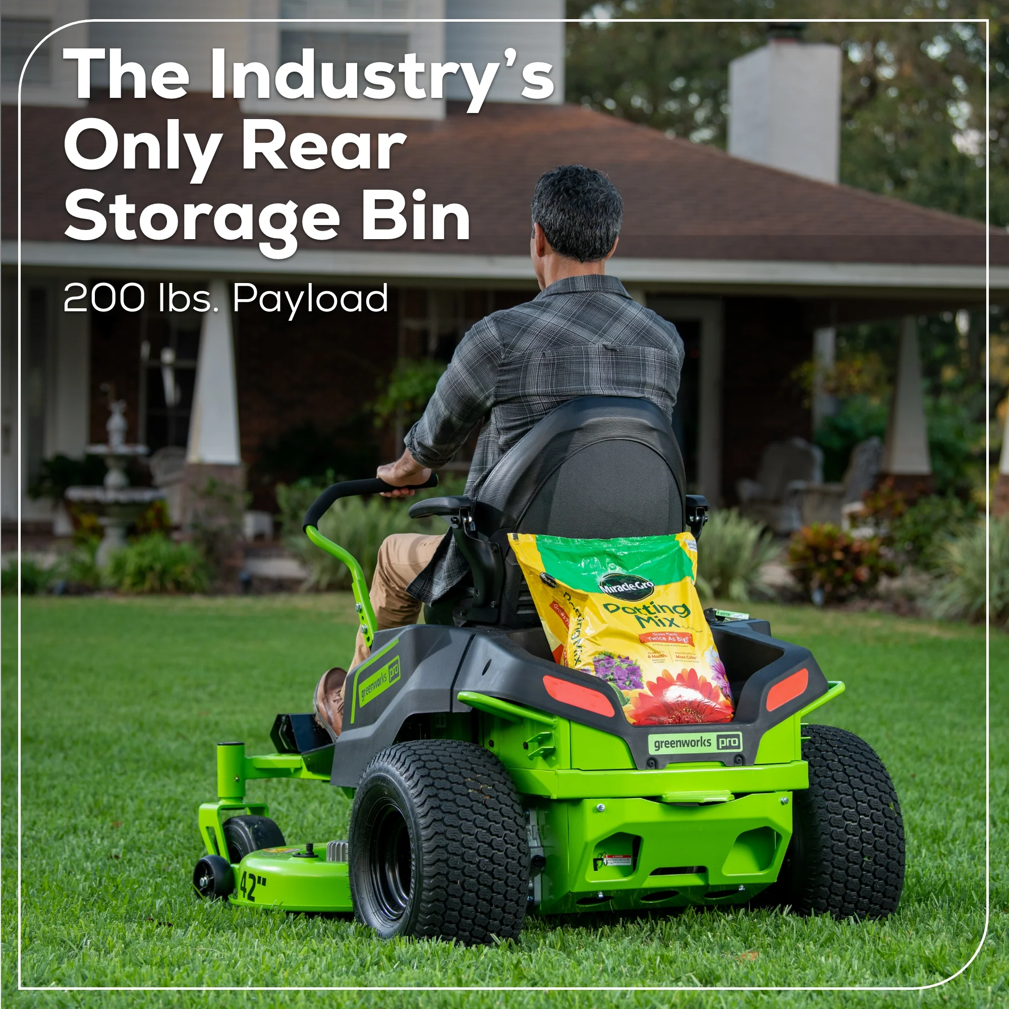 60V Cordless Zero Turn Riding Lawn Mower with Six Batteries and Turbo Chargers