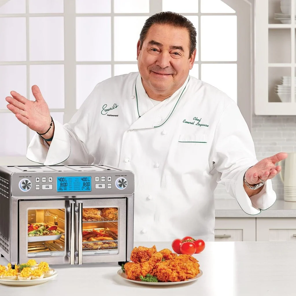 Dual Zone 360 Fryer Oven Combo with French Door, 25 QT Extra Large, Cook Two Foods in Different Ways, Up to 60% Faster from Frozen to Finish