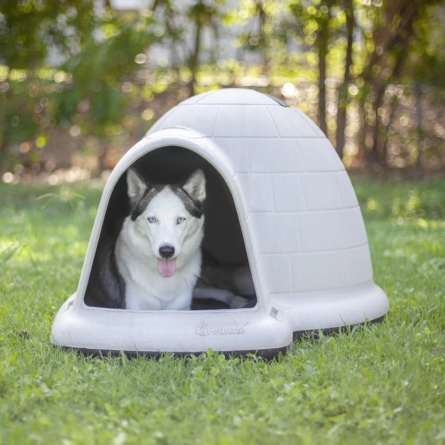 Dog House (Igloo Dog House, Made in USA with 90% Recycled Materials, All Weather Protection Pet Shelter) for XL Dogs 90 to 125 pounds, Made in USA