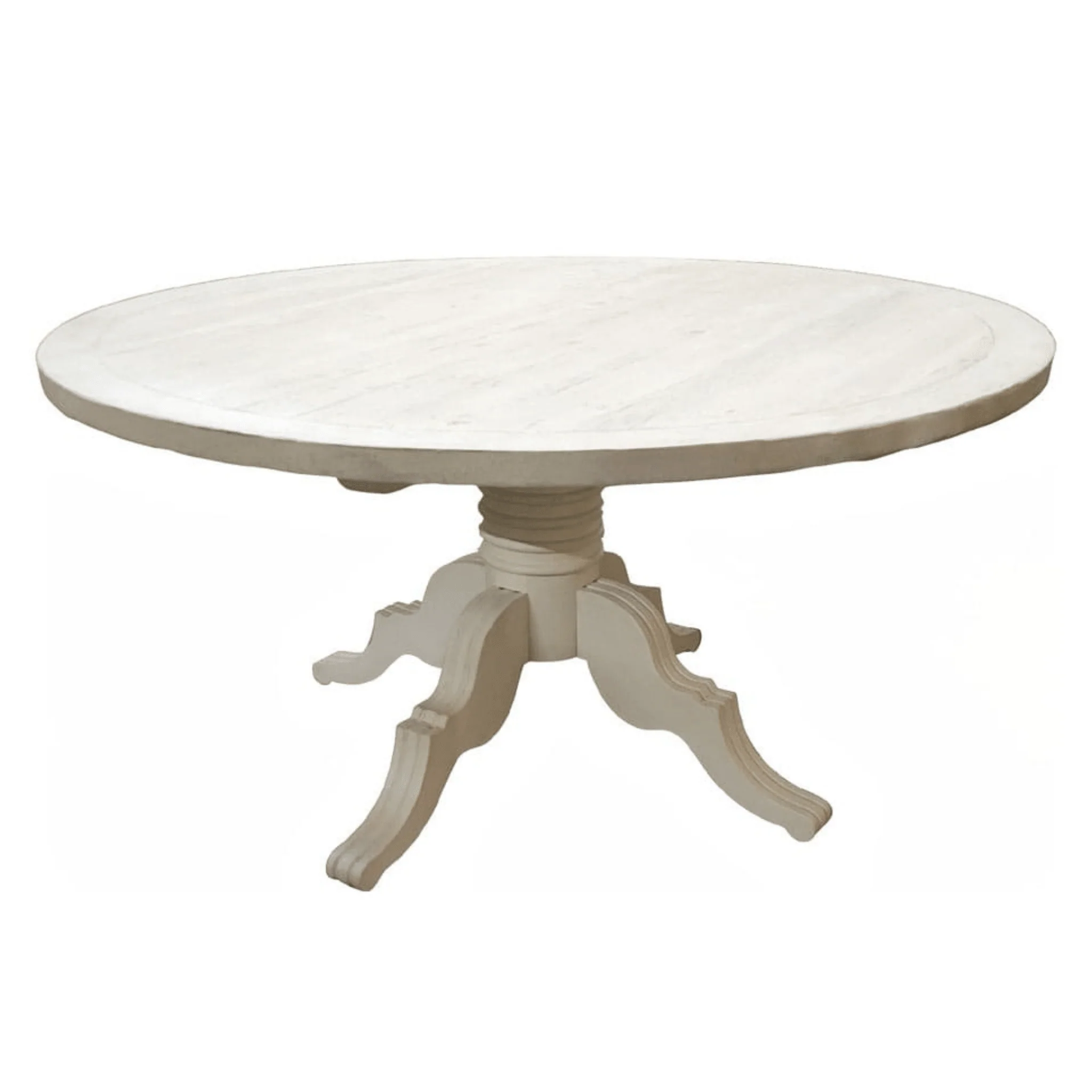 Santa Rosa Whitewash Round Reclaimed Wood Dining Table