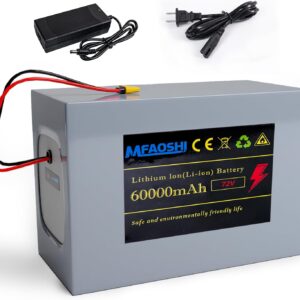 72V 60Ah Lithium E-Bike Battery with LED, XT90 Connector