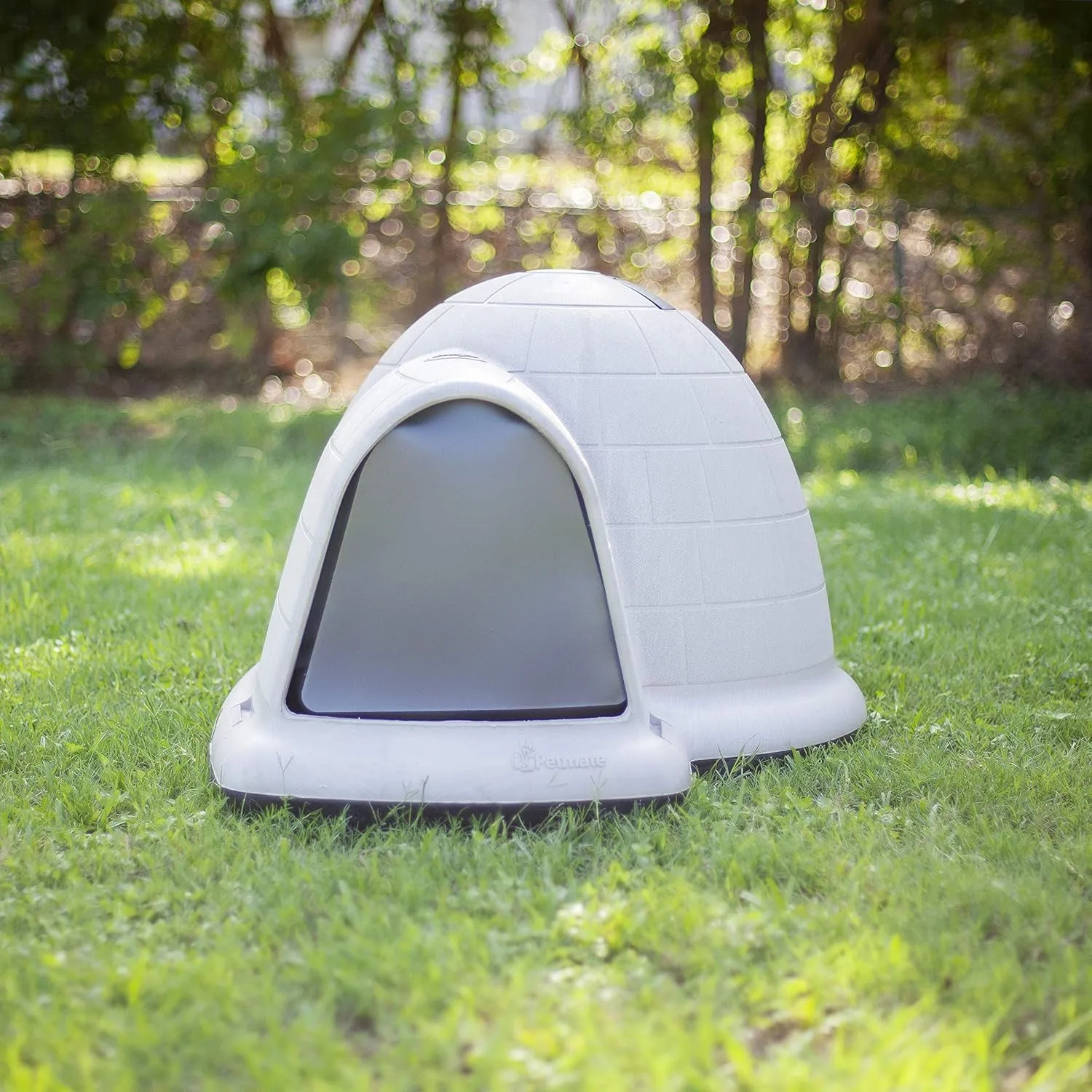 Dog House (Igloo Dog House, Made in USA with 90% Recycled Materials, All Weather Protection Pet Shelter) for XL Dogs 90 to 125 pounds, Made in USA