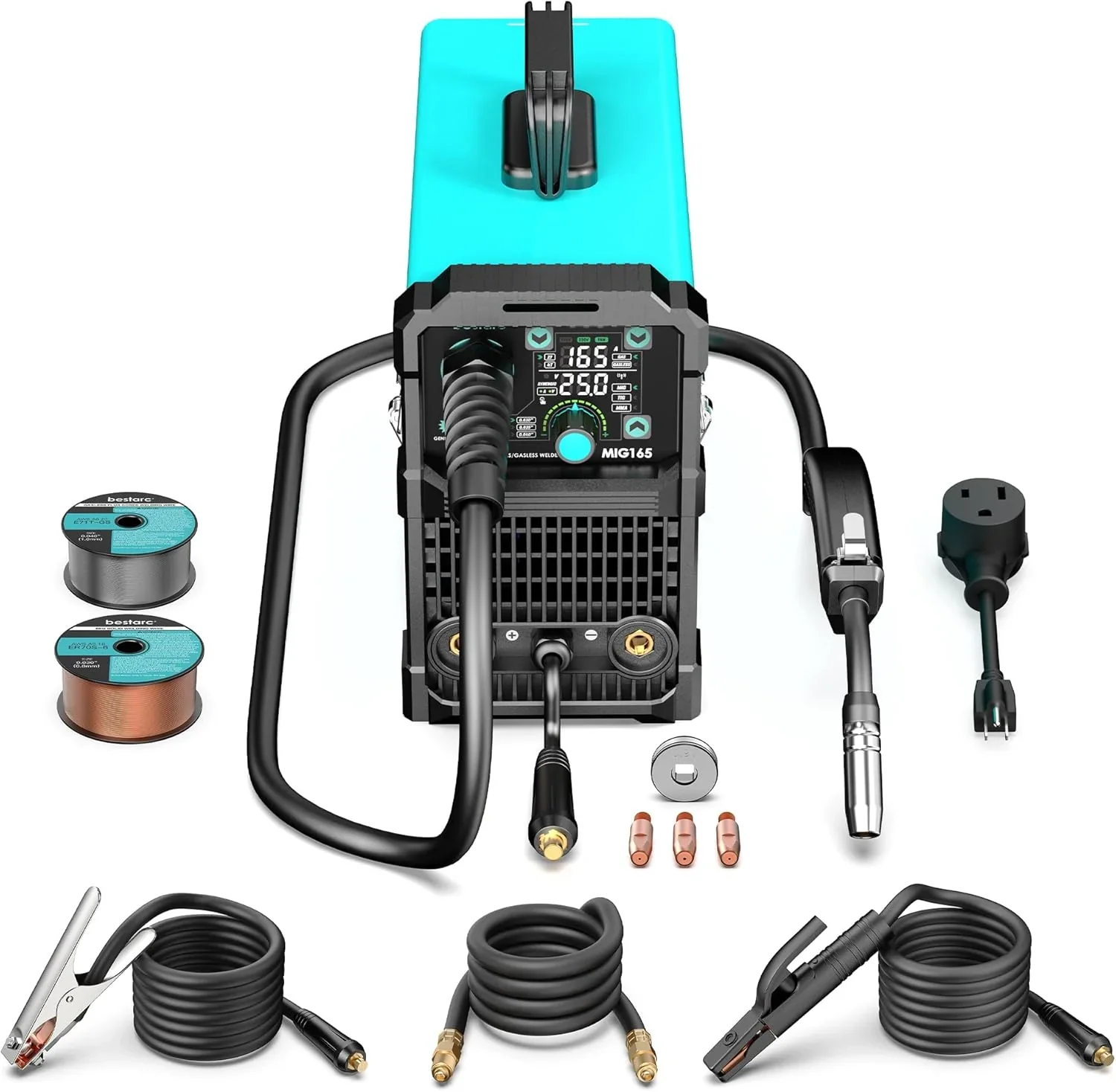 bestarc 145A 3-in-1 MIG Welder, 110V/220V – MIG145-9GEN-110/220V, MIG145-1122