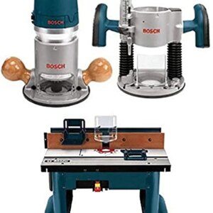 1617EVSPK Wood 12 Amp Router Tool Combo Kit – 2.25 Horsepower Plunge Router & Fixed Base with a Variable Speed