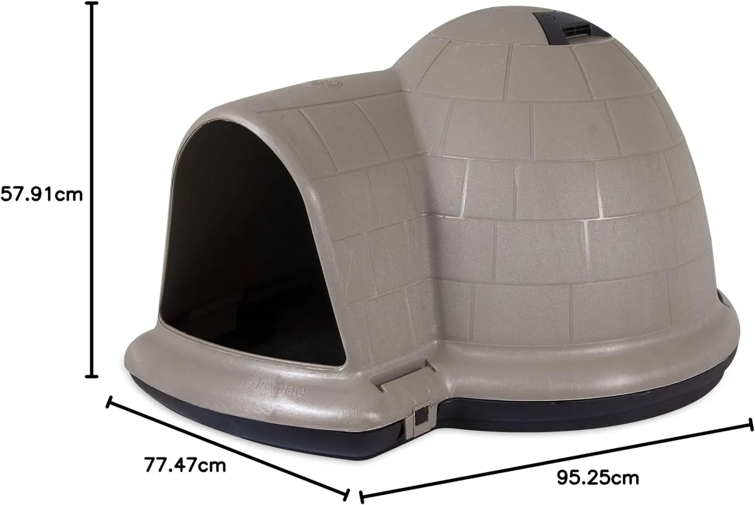 Dog House (Igloo Dog House, Made in USA with 90% Recycled Materials, All Weather Protection Pet Shelter) for XL Dogs 90 to 125 pounds, Made in USA
