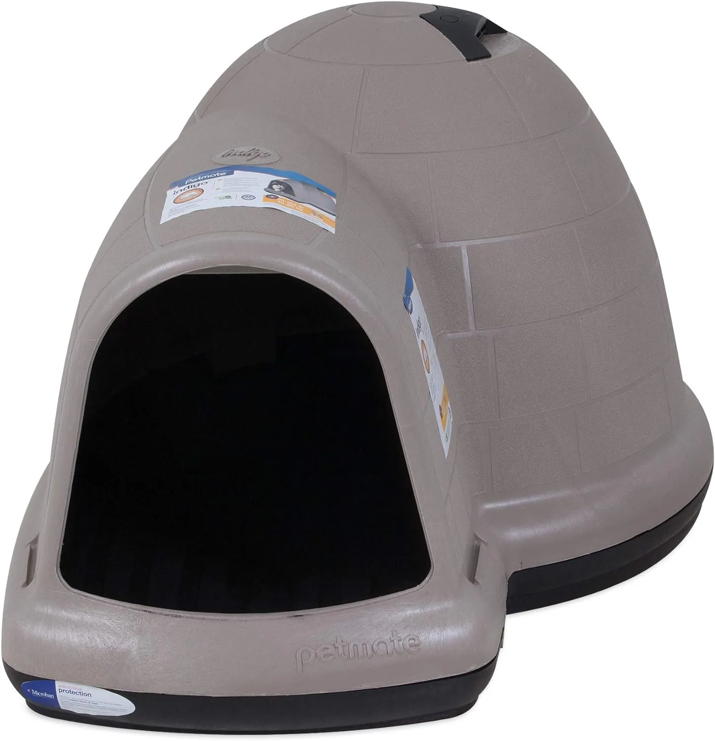 Dog House (Igloo Dog House, Made in USA with 90% Recycled Materials, All Weather Protection Pet Shelter) for XL Dogs 90 to 125 pounds, Made in USA