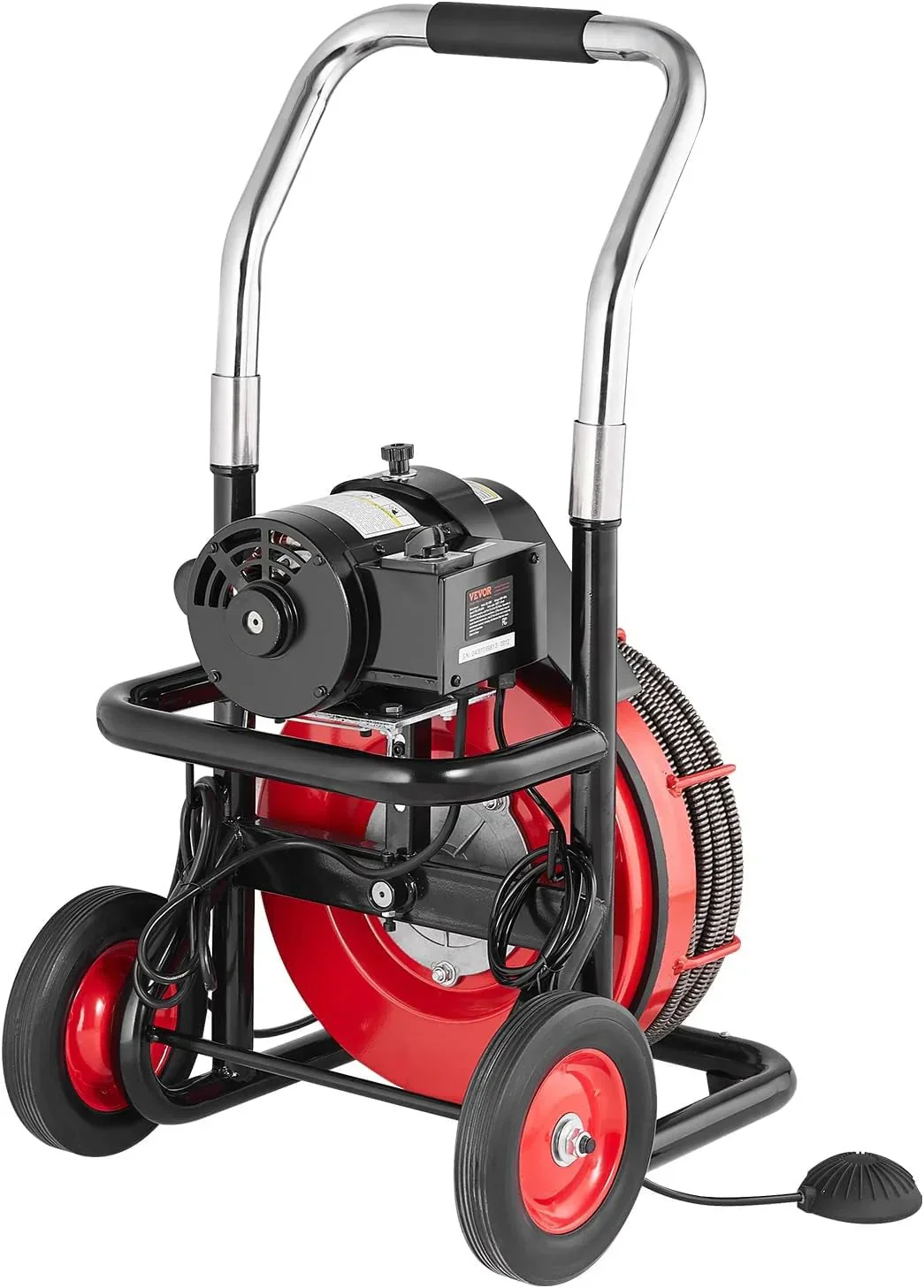 VEVOR Drain Cleaner Machine 100FT x 1/2 Inch, 550W, Red + Black – Drain Cleaner Machine 100 FT x 1/2 Inch
