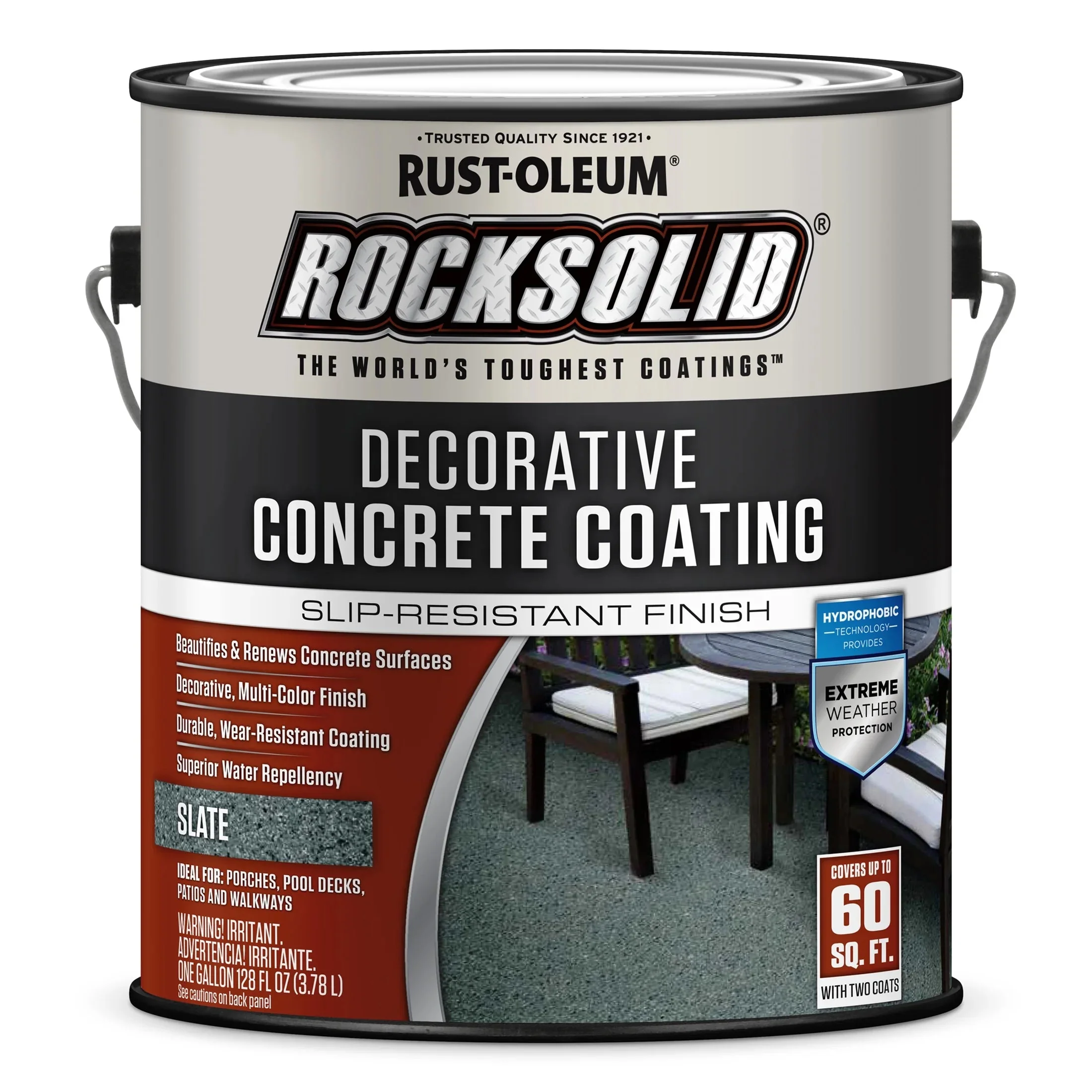 Rust-Oleum RockSolid Decorative Concrete Solid Stain, Slate, Matte, 2 Pack, Gallon – 306267