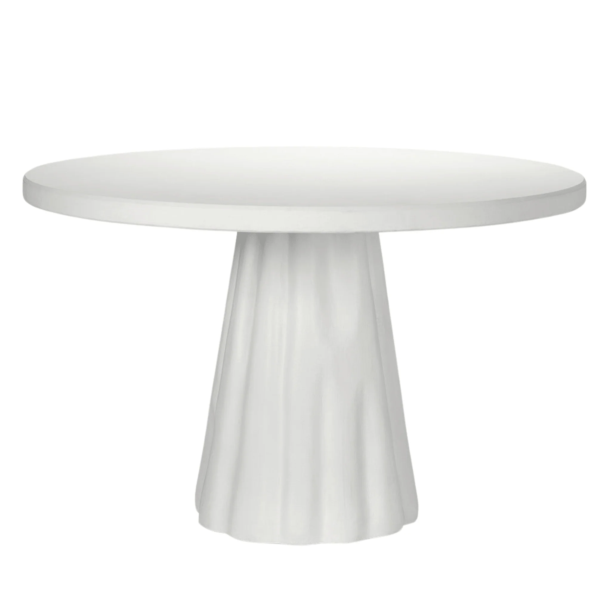Modern White Reconstituted Stone Outdoor Dining Table