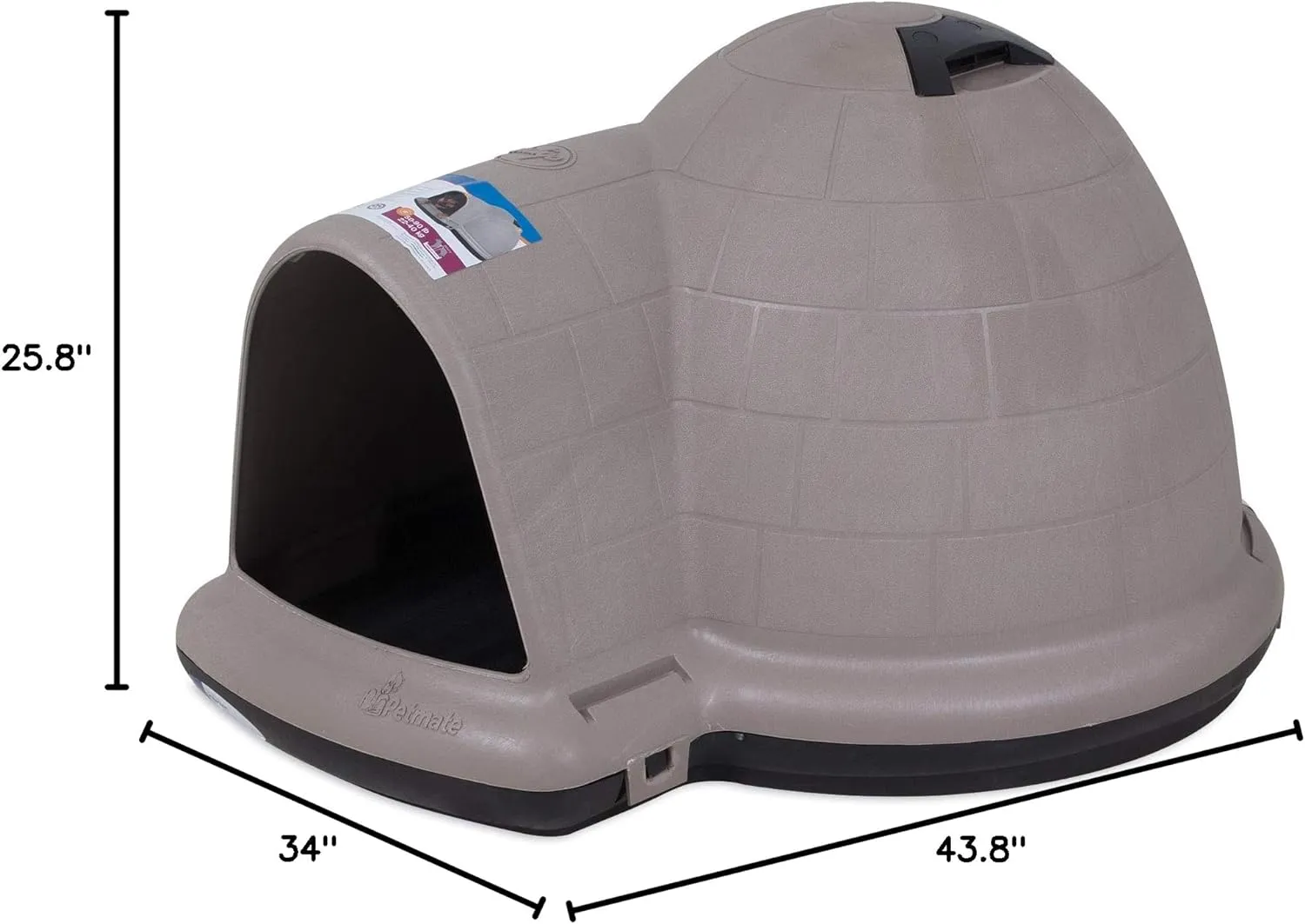 Dog House (Igloo Dog House, Made in USA with 90% Recycled Materials, All Weather Protection Pet Shelter) for XL Dogs 90 to 125 pounds, Made in USA