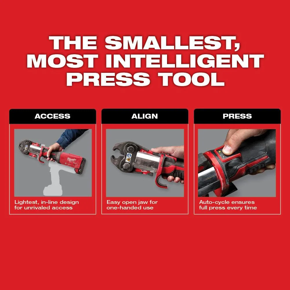 Milwaukee M18 FORCE LOGIC Press Tool With ONE-KEY – 1/2 in – 2 in CTS Jaws