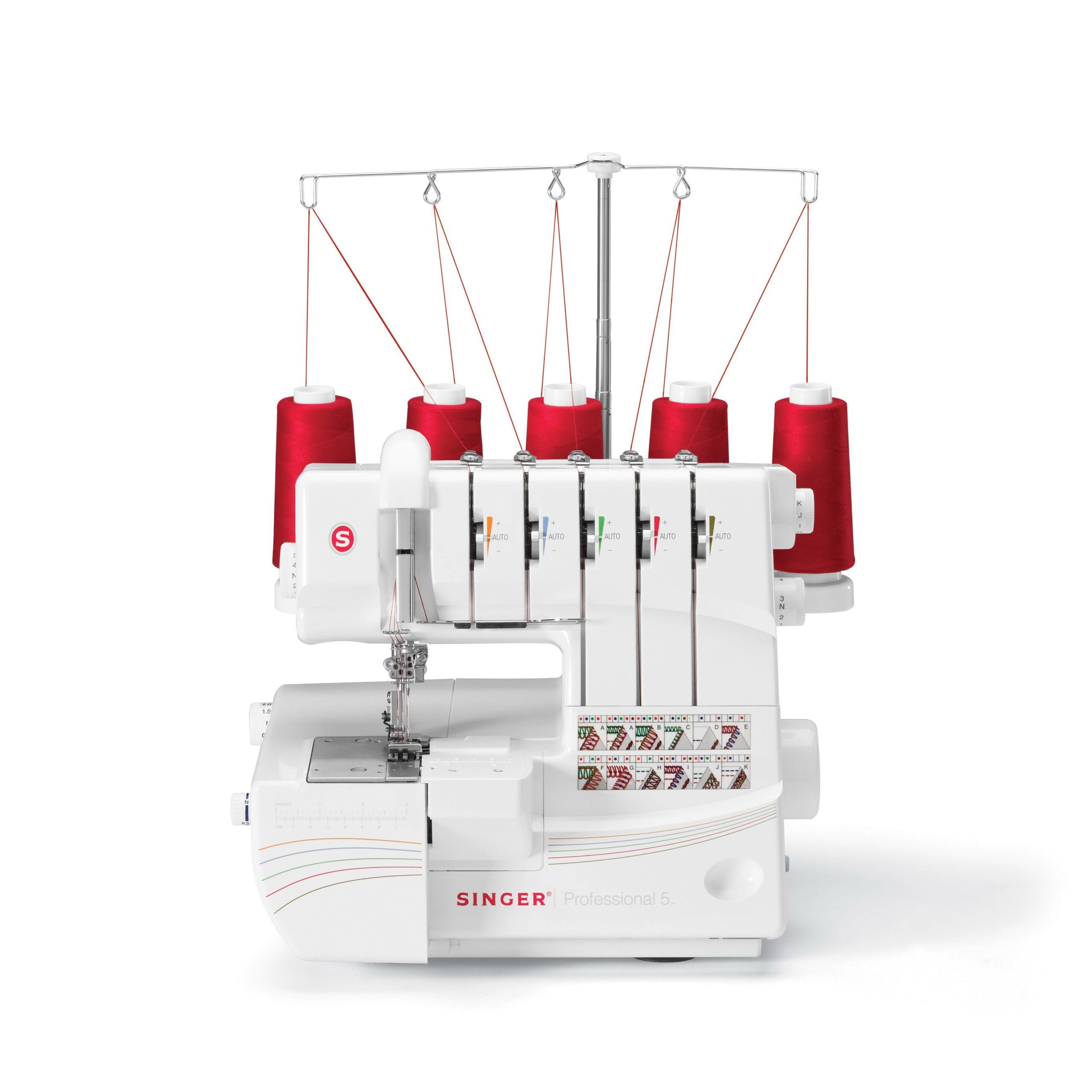 Professional 5 Serger Sewing Machine, 2-5 Thread, 1300 SPM, Auto Tension, Differential Feed
