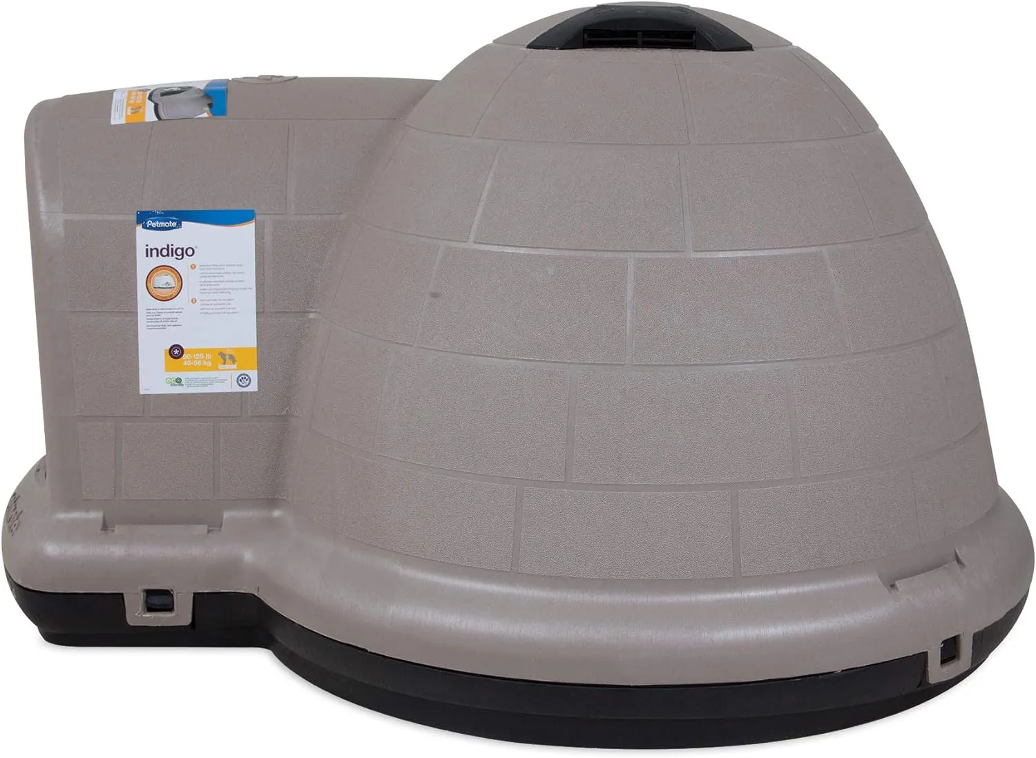 Dog House (Igloo Dog House, Made in USA with 90% Recycled Materials, All Weather Protection Pet Shelter) for XL Dogs 90 to 125 pounds, Made in USA