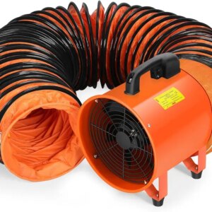 12 Inch High Velocity Utility Blower Fan With 32.8 FT Hose – 3300 RPM