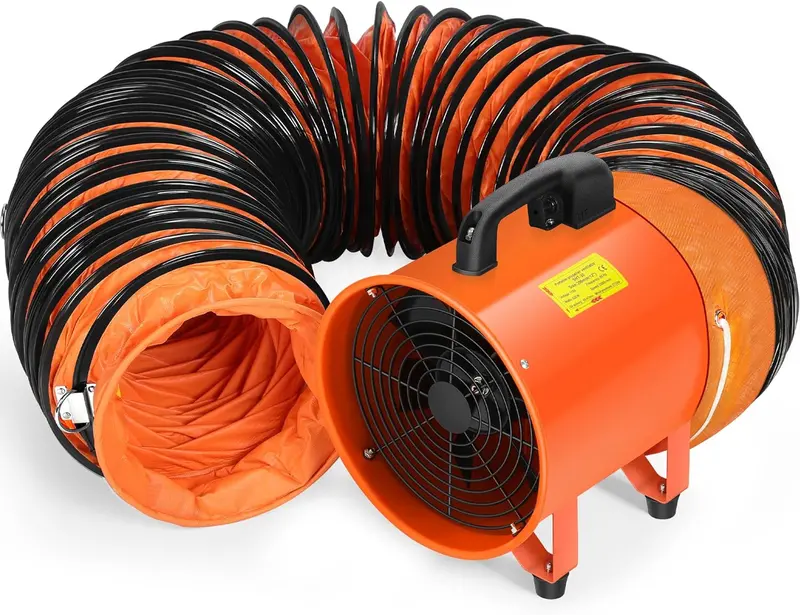 12 Inch High Velocity Utility Blower Fan With 32.8 FT Hose – 3300 RPM