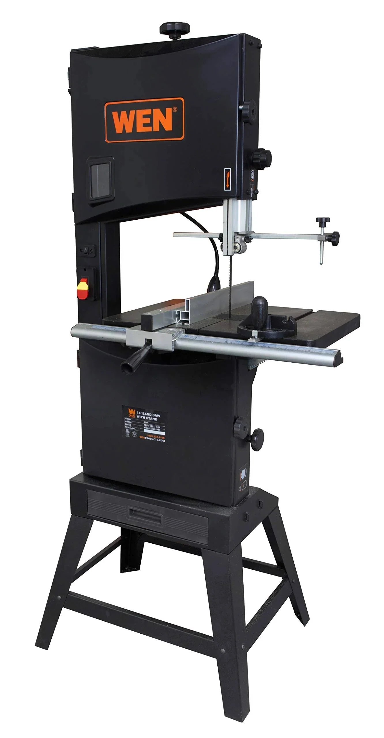 Wen 14-Inch Two-Speed Band Saw With Stand And Worklight – 3966T