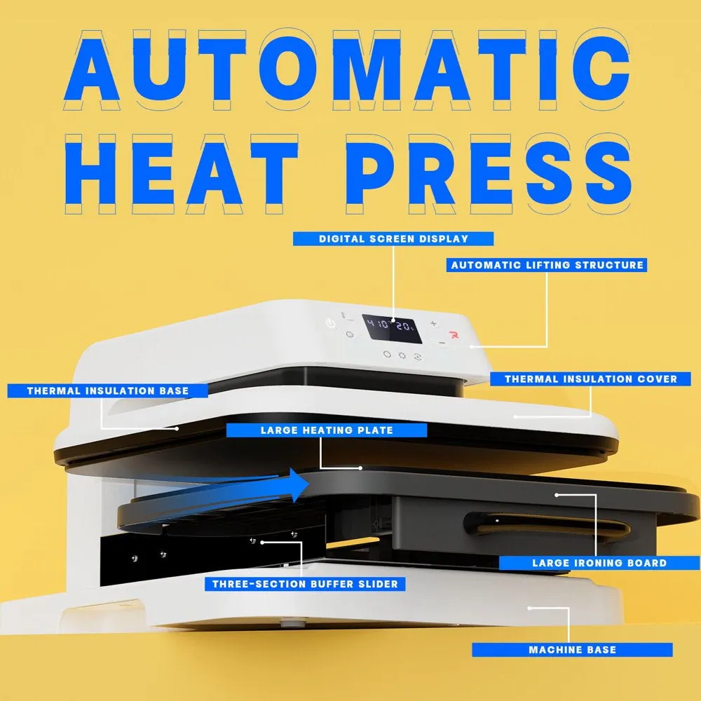 1500W 15″X15″ Auto Heat Press Machine for Transfer Vinyl& Sublimation Project