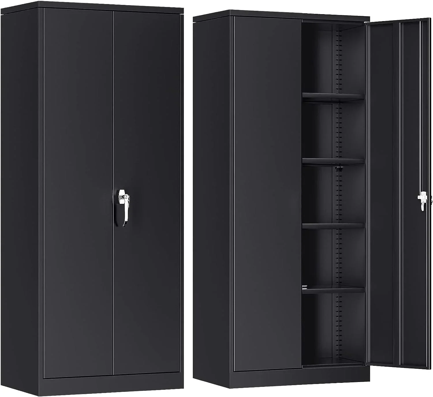 Atripark Metal Storage Cabinet With Lock, 72in Lockable Garage Tool Cabinet With Doors
