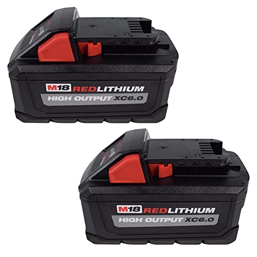 Milwaukee M18 Redlithium High Output XC 6 Ah Lithium-Ion Battery 2-Pack – 48-11-1862