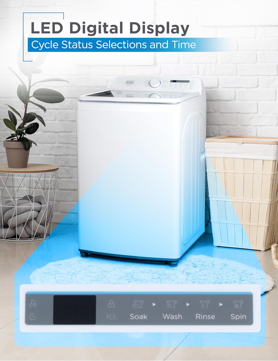 0.9 Cu. Ft. Portable Washing Machine – 5 Wash Cycles