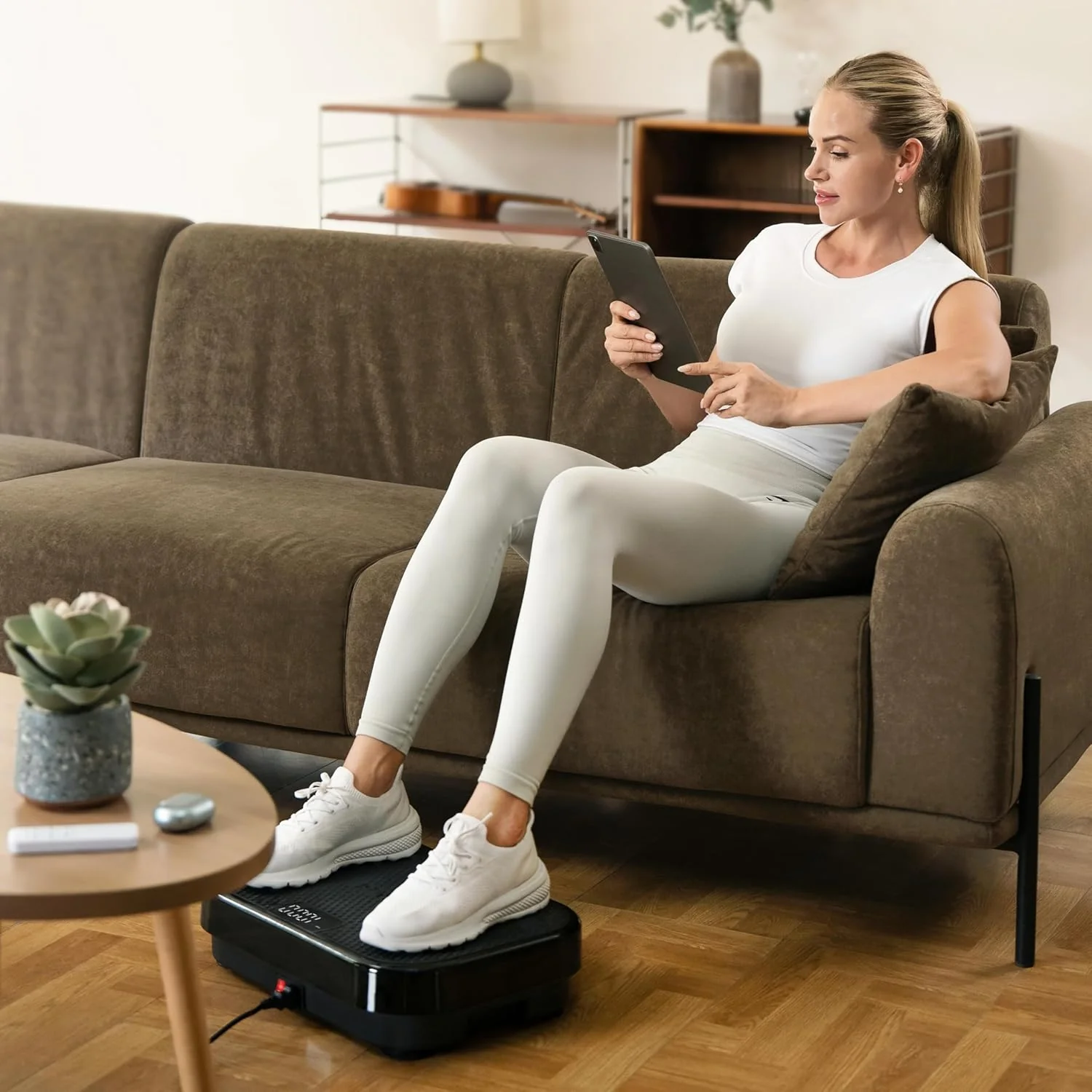 TheNeat Vibration Plate Exercise Machine, Whole Body Workout Vibration Fitness Platform, 330 Lbs Capacity, Low Noise Vibrating Plate Machine for Home & Office, NeatShake