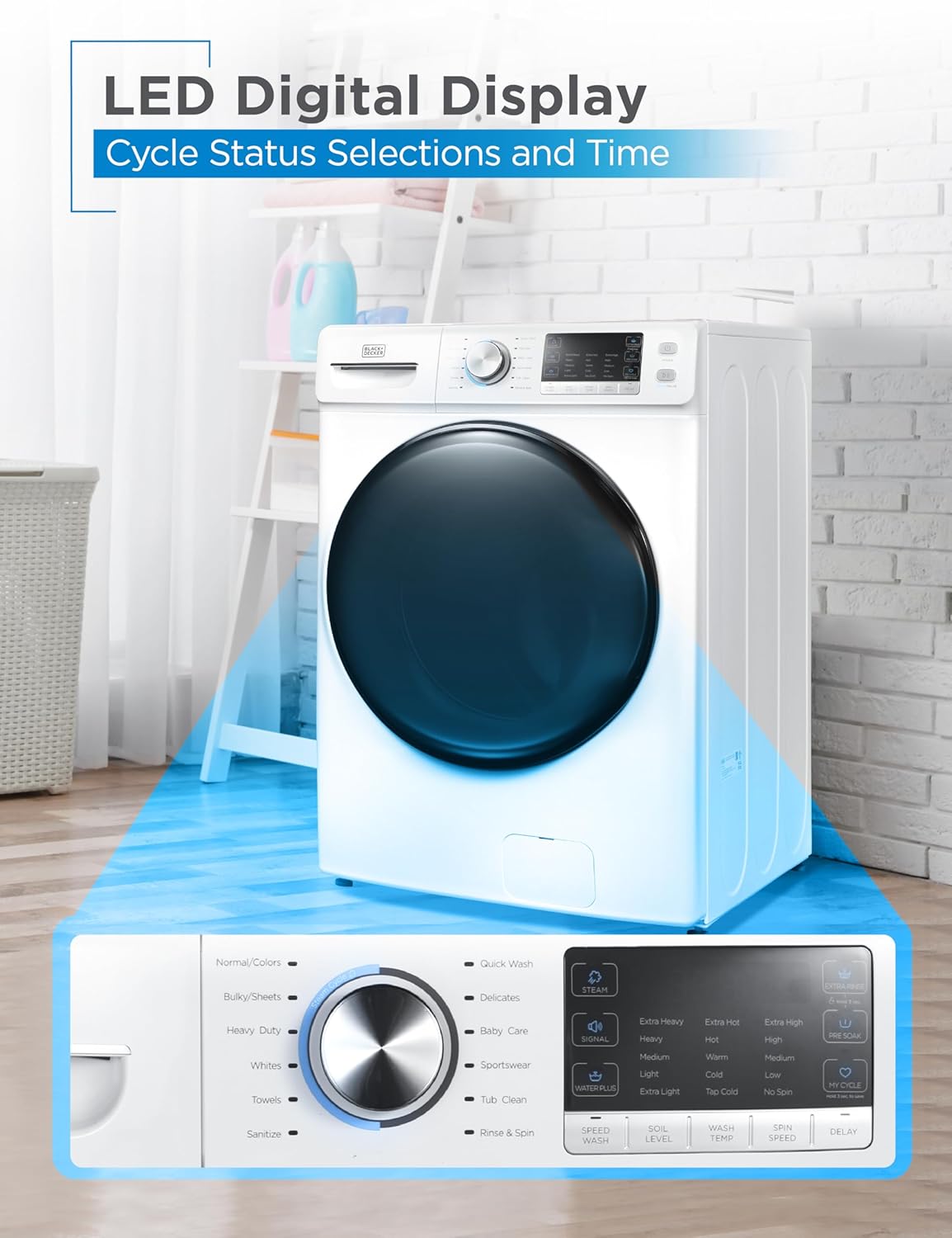 0.9 Cu. Ft. Portable Washing Machine – 5 Wash Cycles