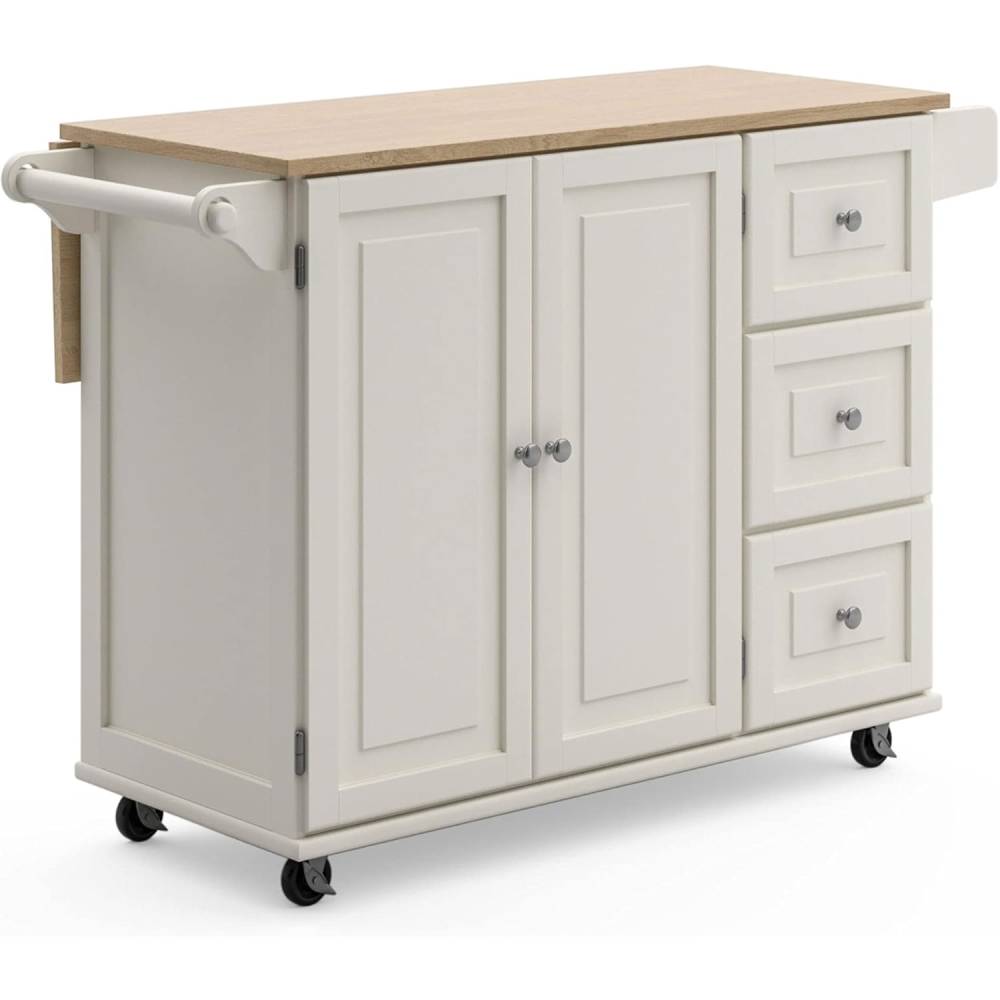 Mobile Kitchen Island Cart, Drop Leaf Breakfast Bar