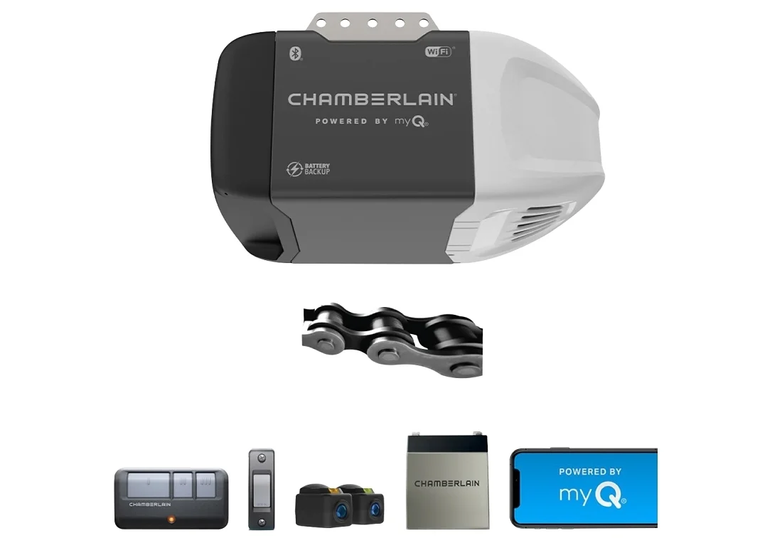 Chamberlain 0.5 HP Chain Drive Smart Garage Door Opener With 7 ft Rail – C2212T