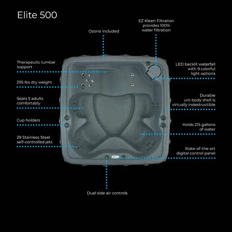 Square Plug And Play Hot Tub with Ozonator