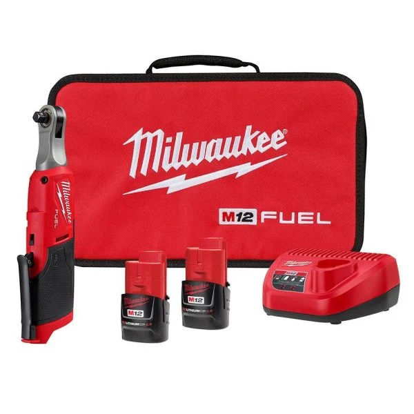 M12 FUEL 12V Lithium-Ion Brushless Cordless High Speed 3/8 in Ratchet Kit With 2 Batteries, Charger And Bag – 2567-22