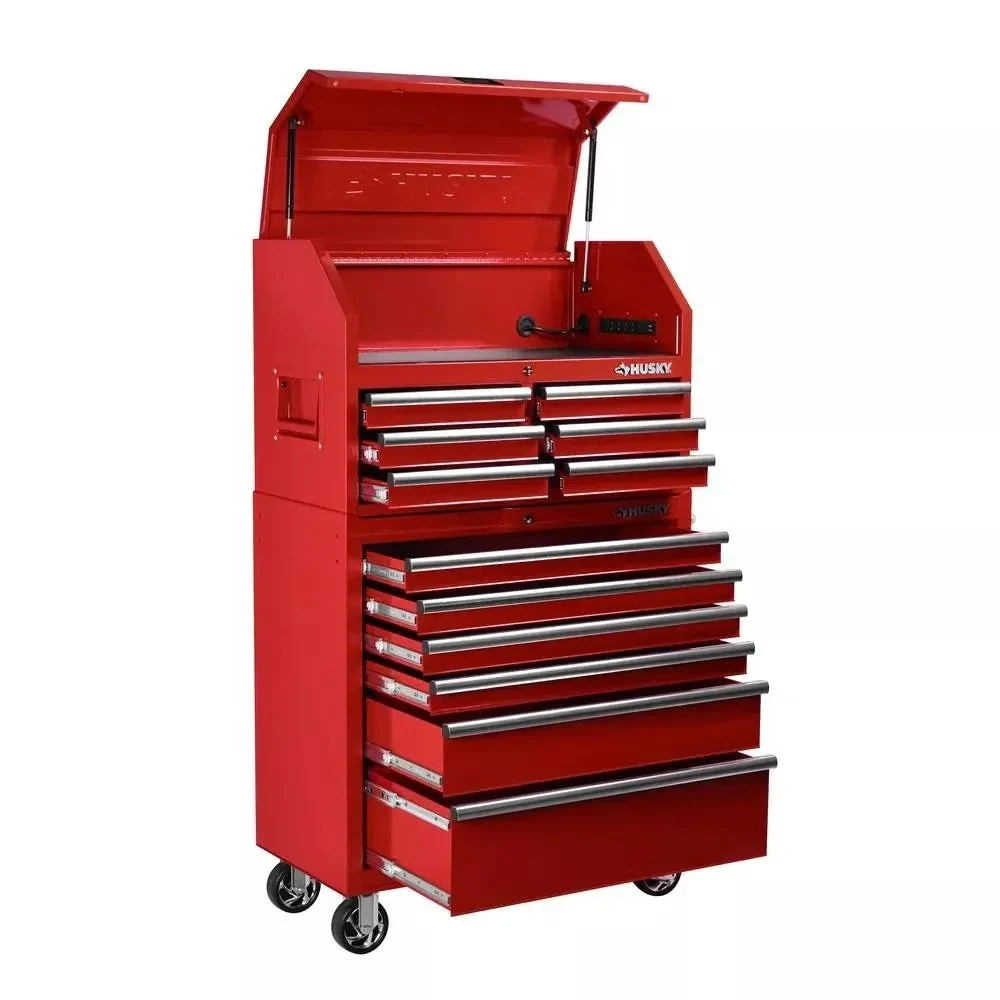 36 in. 12-Drawer Steel Tool Chest And Cabinet Combo – Red