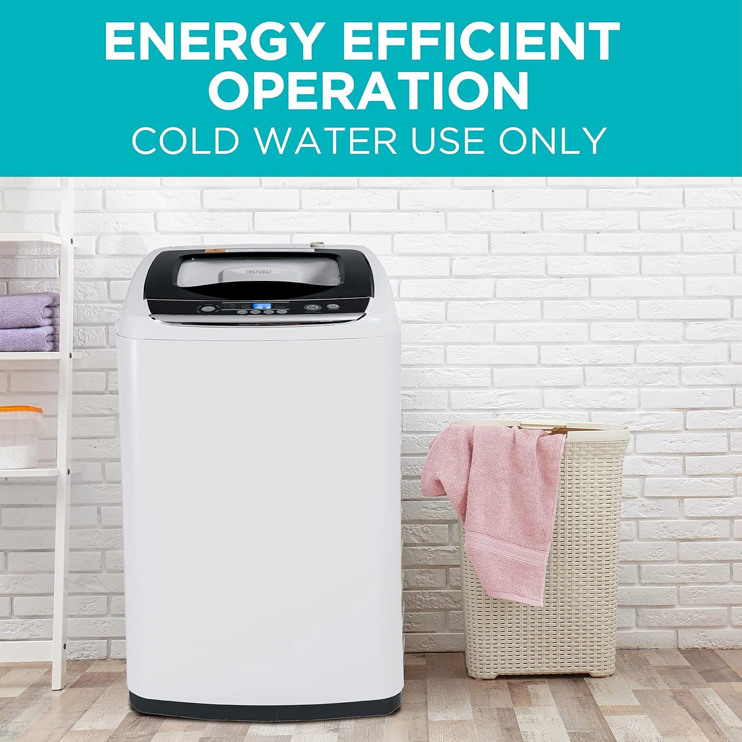 0.9 Cu. Ft. Portable Washing Machine – 5 Wash Cycles