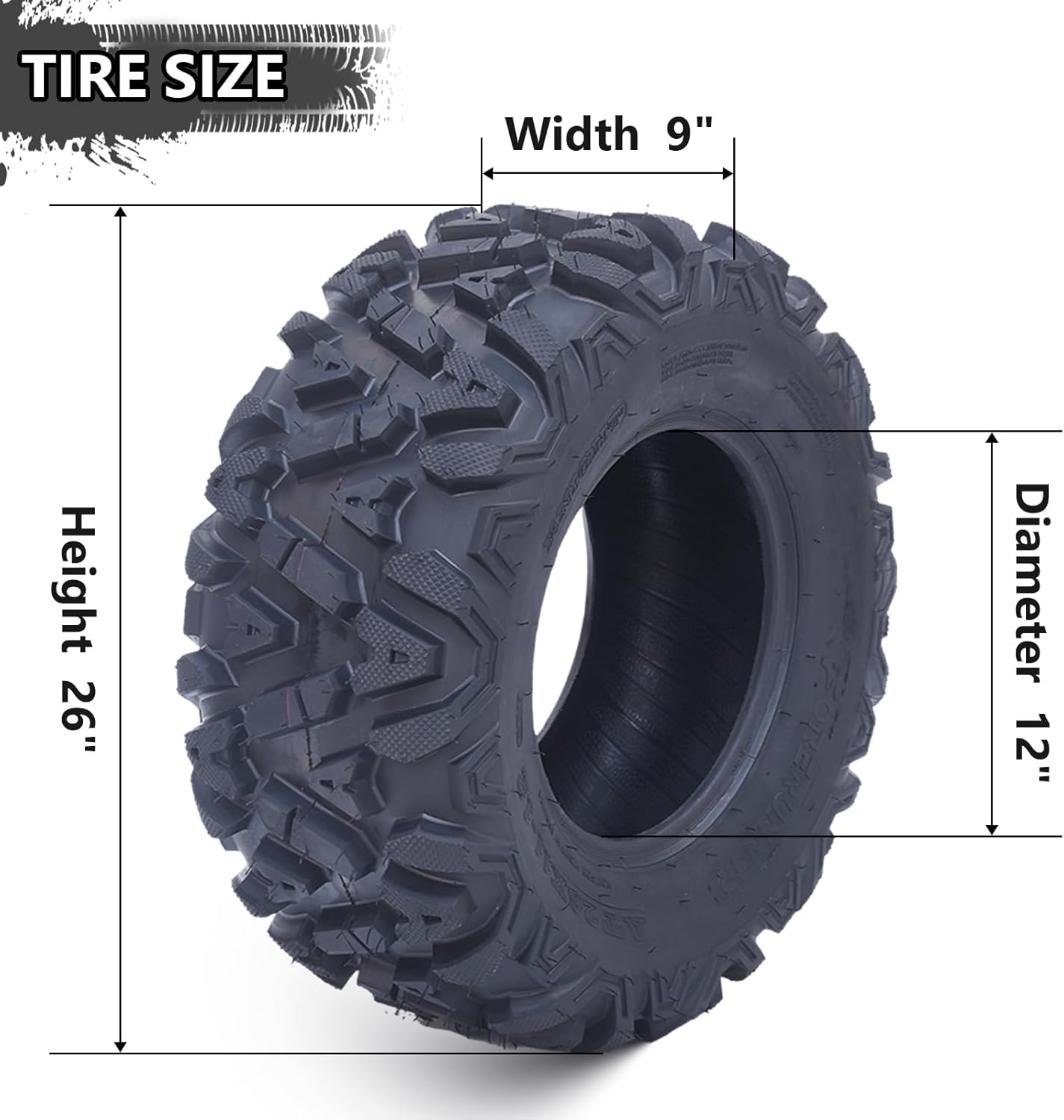 26×12-12 All-Terrain ATV/UTV Tires, Set of 2